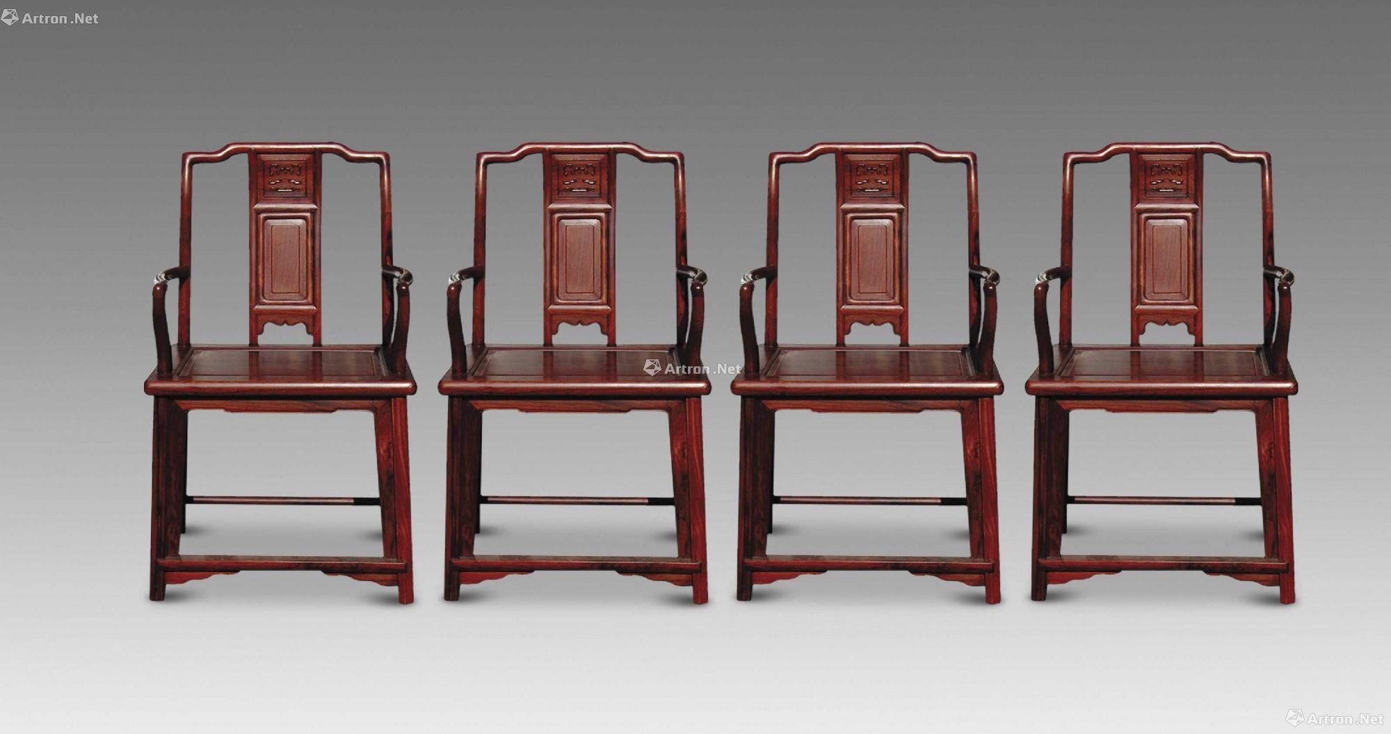 酸枝木南官帽椅四把 古典家具的藝術與投資價值